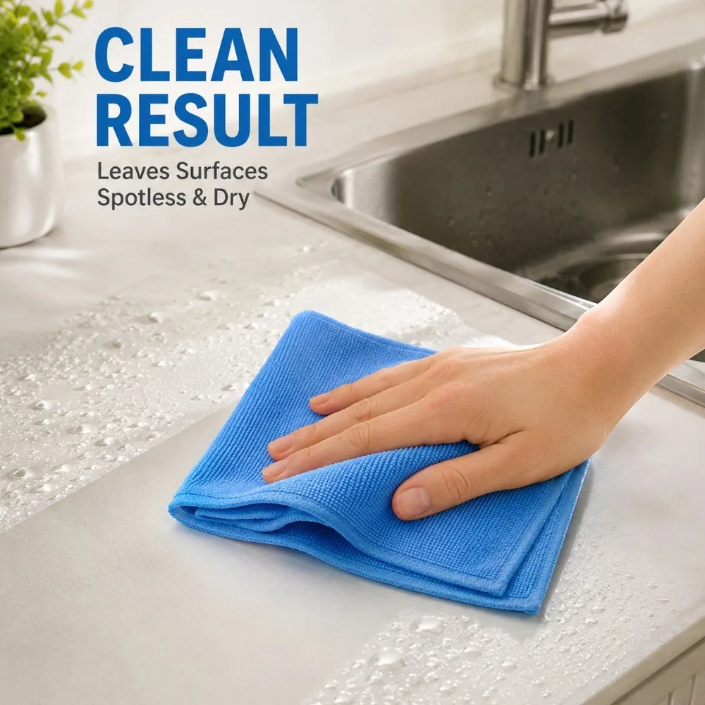 Microfiber Cleaning Cloth | Absorbent Dish Towel for Kitchen, Bathroom, Car